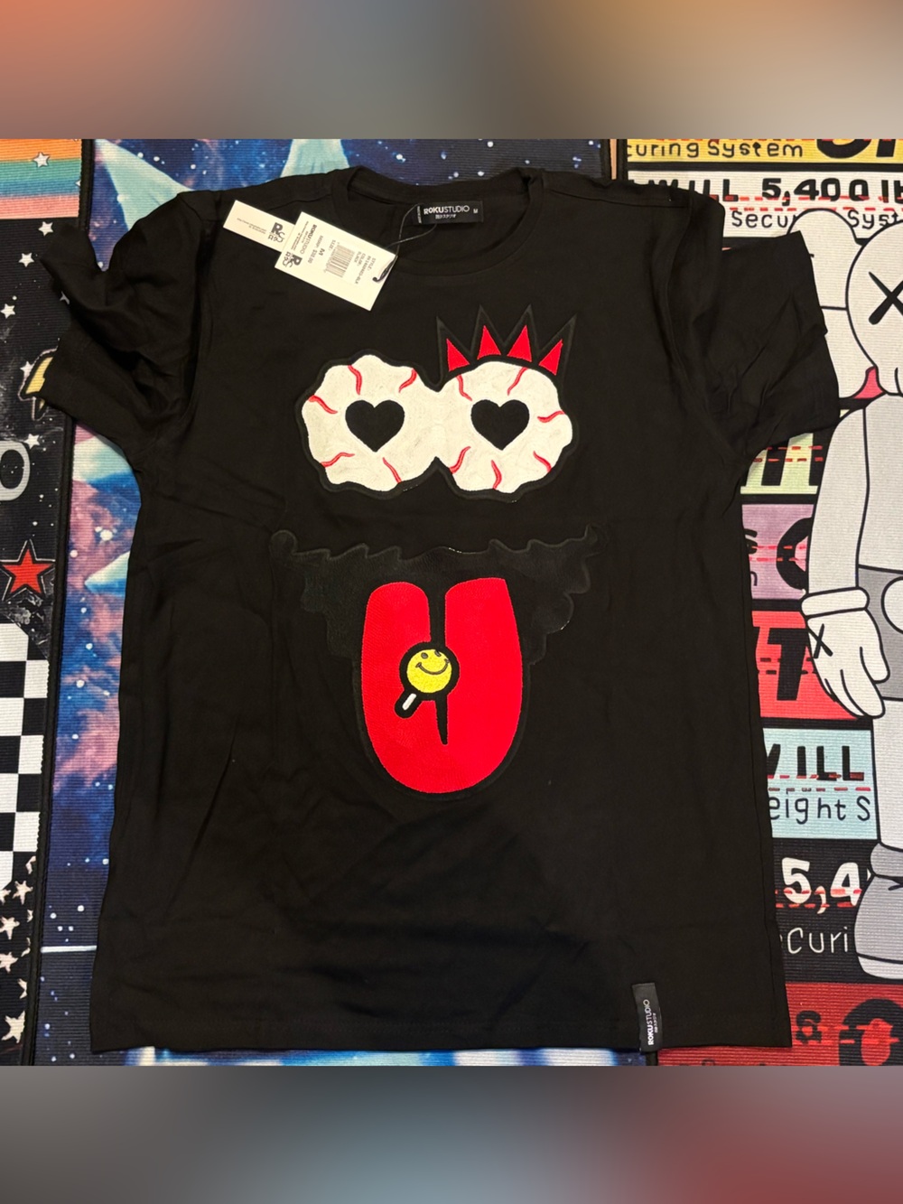 Studio Black Short-Sleeve Tee with Red & White Graphic